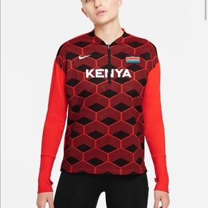 Nike Team Kenya Element Women’s 1/2 Zip Running Top Reflective Long Sleeve DRY